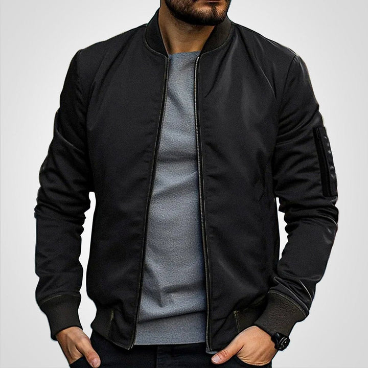 Men's Slim-Fit Full-Zip Insulated Ribbed-Cuff Bomber Jacket