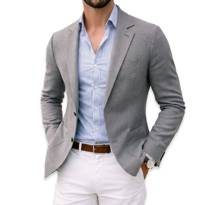 Men's Slim Fit Knit Notch Lapel Blazer Sport Coat
