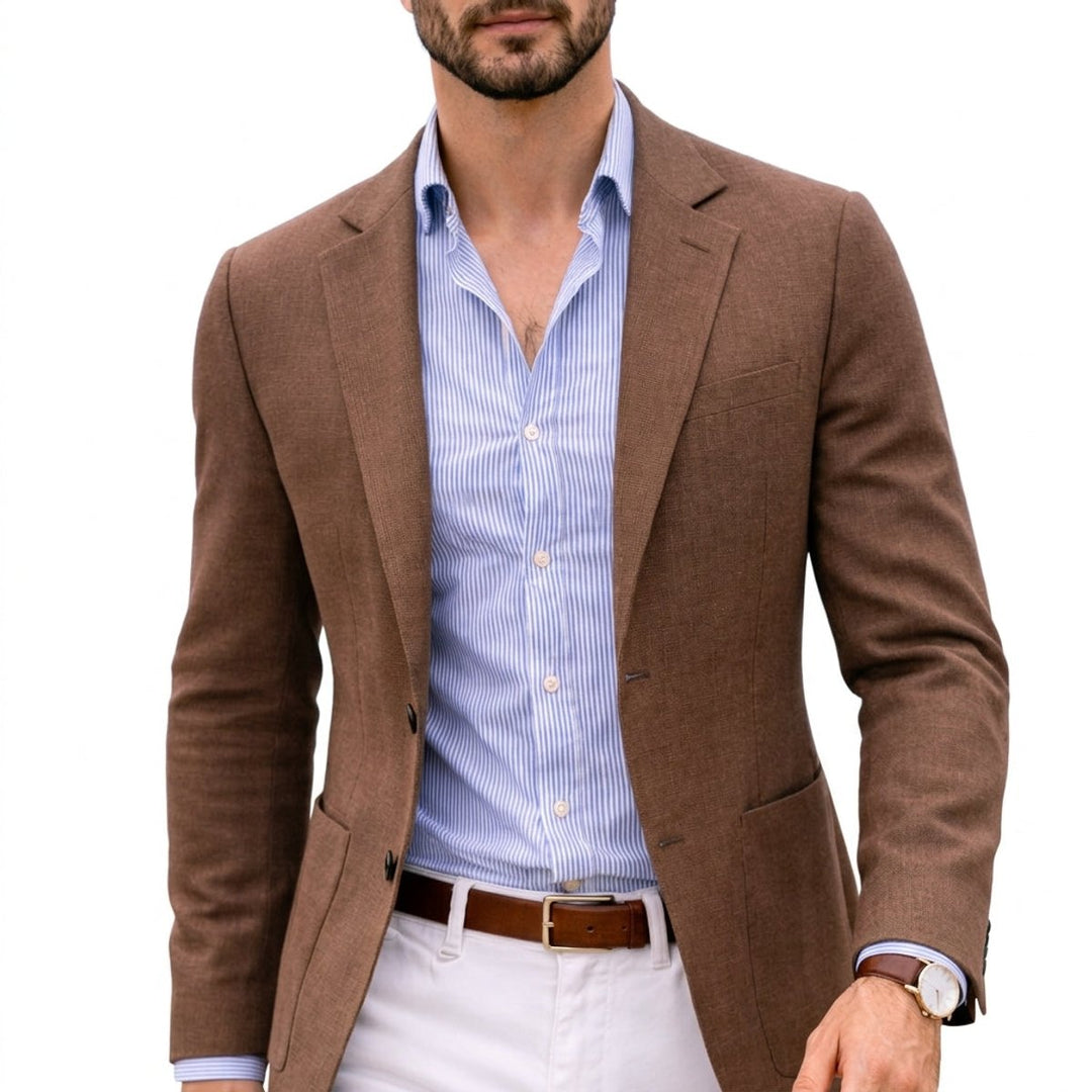 Men's Slim Fit Knit Notch Lapel Blazer Sport Coat