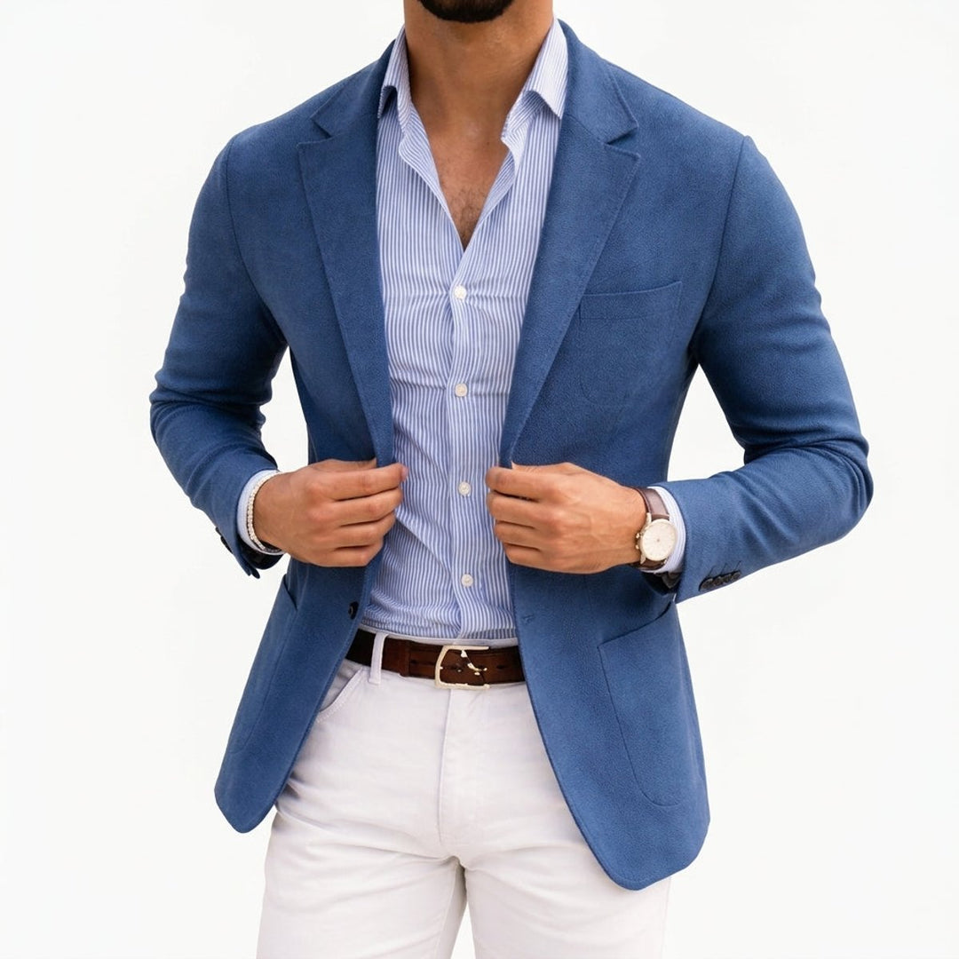 Men's Slim Fit Knit Notch Lapel Blazer Sport Coat