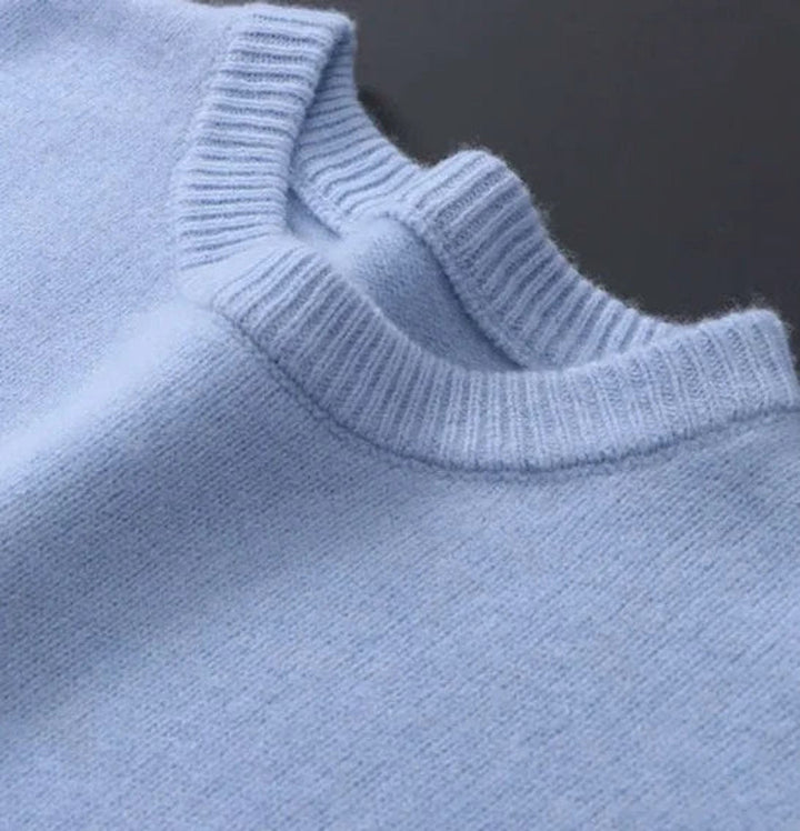 Men's Soft Mohair Blend Crewneck Pullover Knit Sweater