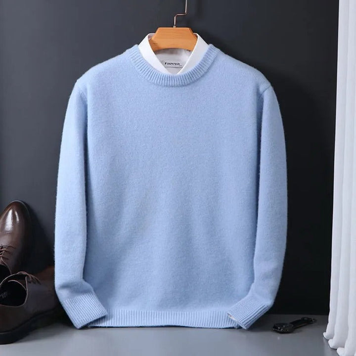 Men's Soft Mohair Blend Crewneck Pullover Knit Sweater