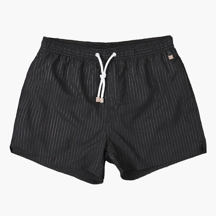 Men's Striped Summer Swim Shorts Quick Dry Drawstring Board Shorts