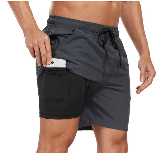 Men's Summer Quick-Dry Swim Shorts Drawstring Board Shorts Pockets