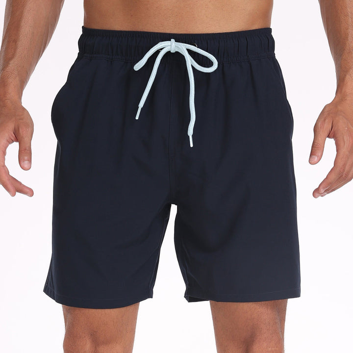 Men's Summer Quick-Dry Swim Shorts Drawstring Board Shorts Pockets