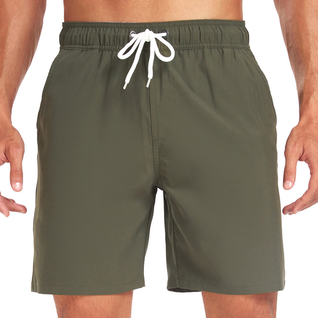 Men's Summer Quick-Dry Swim Shorts Drawstring Board Shorts Pockets