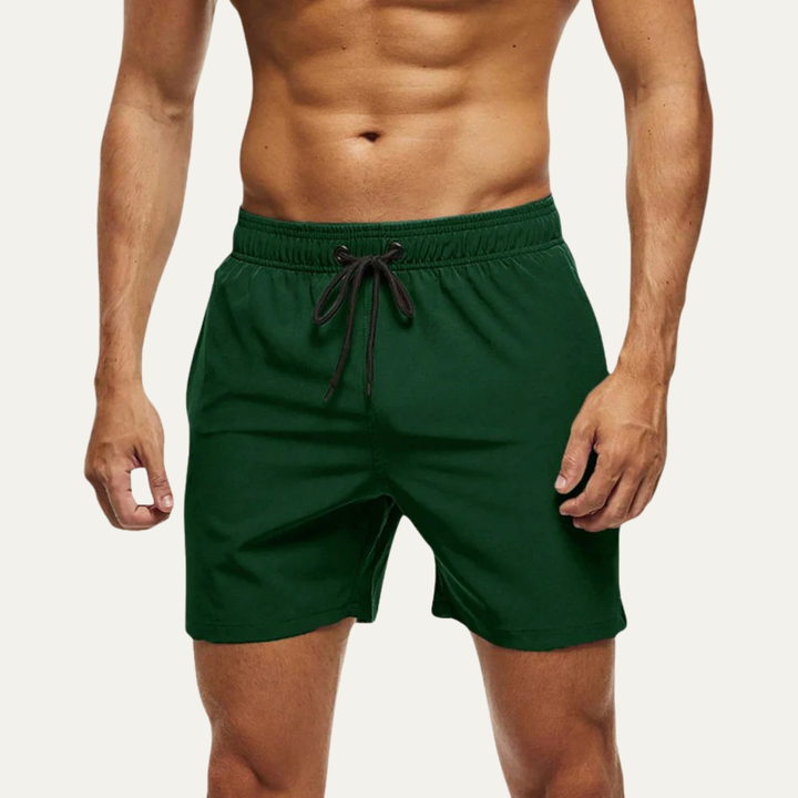 Men's Summer Swim Shorts Quick-Dry Drawstring Beach Board Trunks