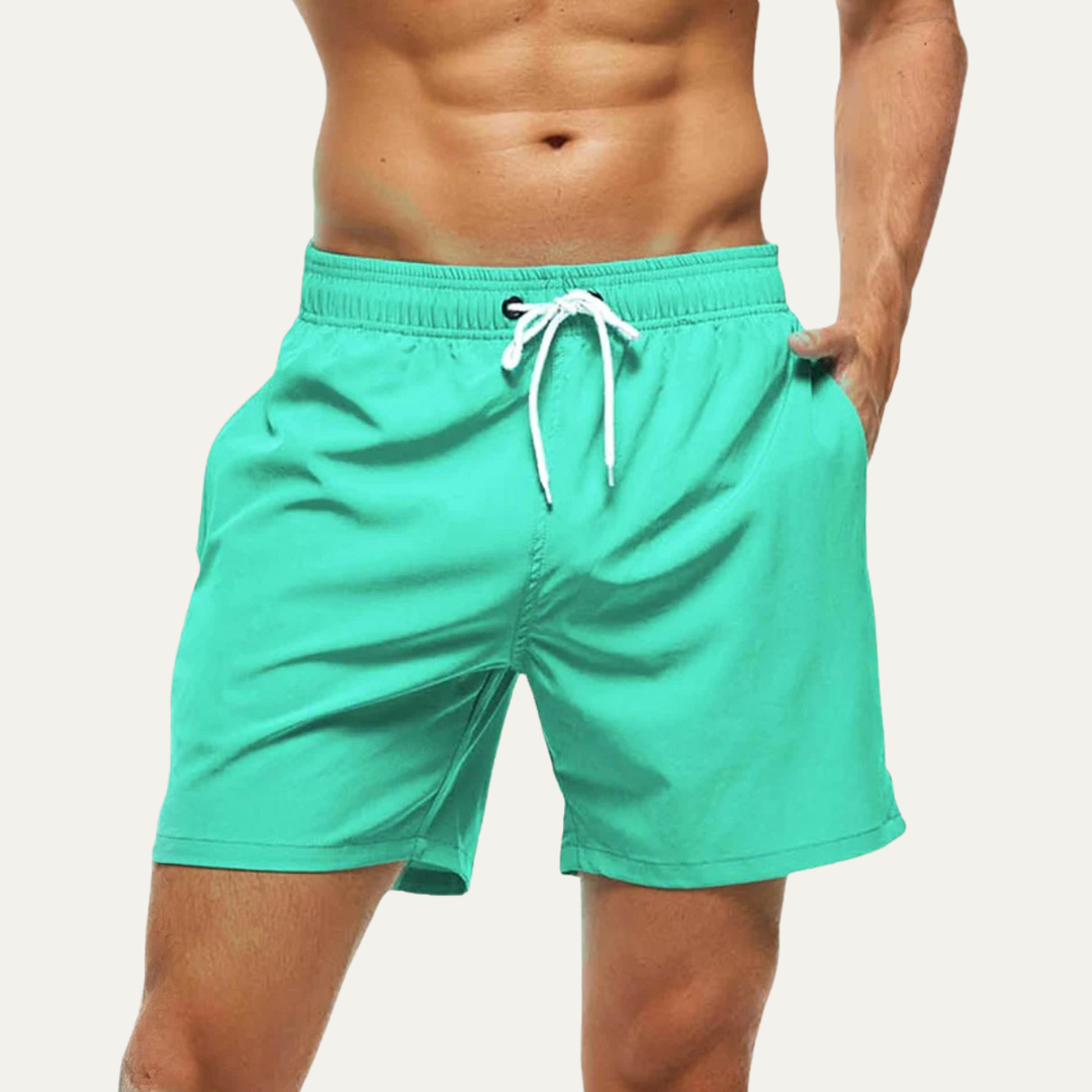 Men's Summer Swim Shorts Quick-Dry Drawstring Beach Board Trunks