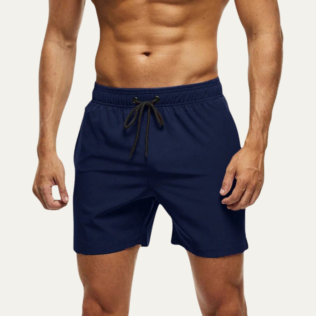 Men's Summer Swim Shorts Quick-Dry Drawstring Beach Board Trunks