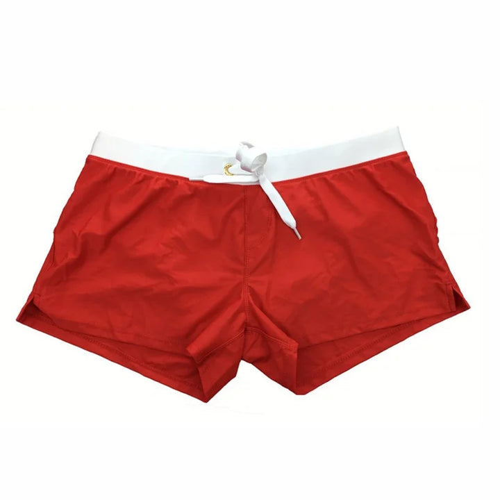 Men's Swim Shorts Drawstring Side Slit Quick Dry Beach