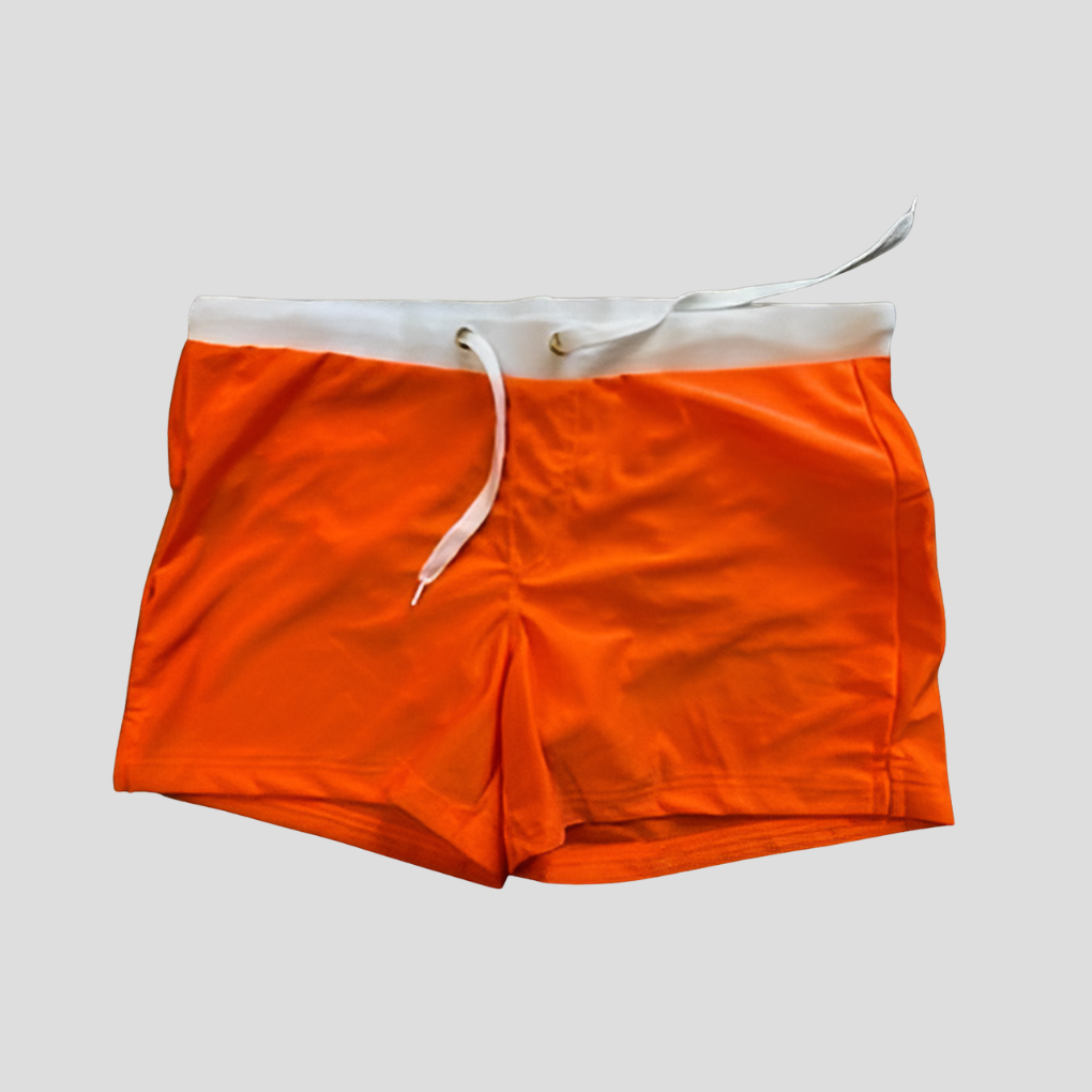 Men's Swim Shorts Drawstring Side Slit Quick Dry Beach