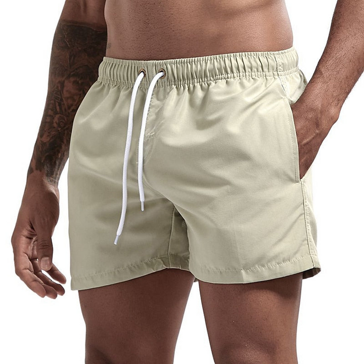 Men's Swim Shorts Elastic Drawstring Waist Quick Dry Beach