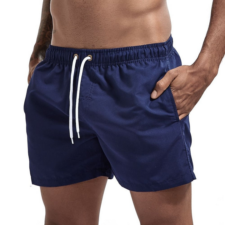 Men's Swim Shorts Elastic Drawstring Waist Quick Dry Beach