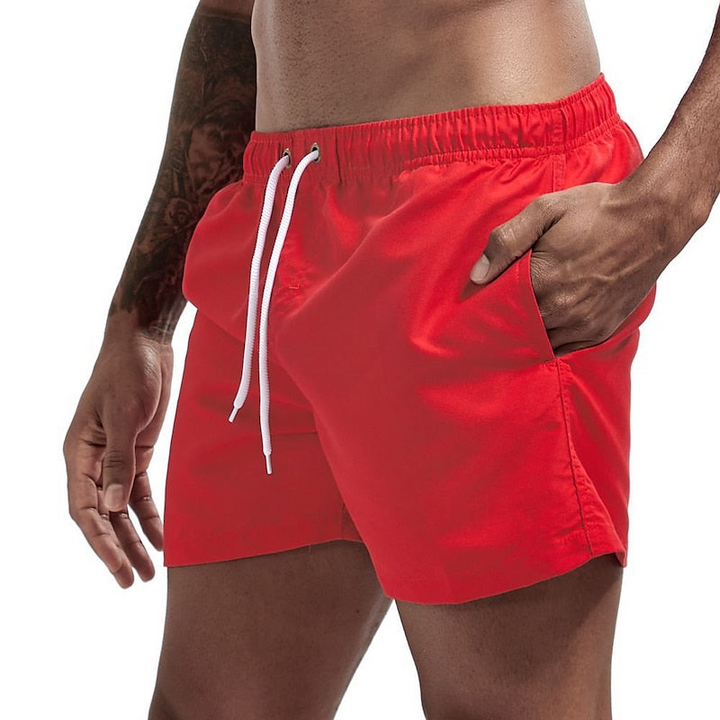 Men's Swim Shorts Elastic Drawstring Waist Quick Dry Beach