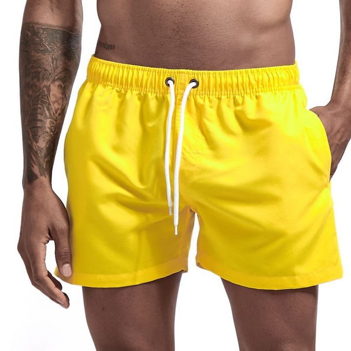 Men's Swim Shorts Elastic Drawstring Waist Quick Dry Beach
