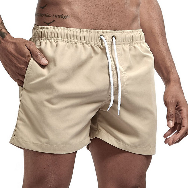 Men's Swim Shorts Elastic Drawstring Waist Quick Dry Beach
