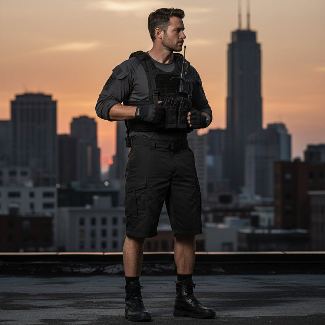 Men's Tactical Cargo Shorts, Knee-Length Multi-Pocket Utility