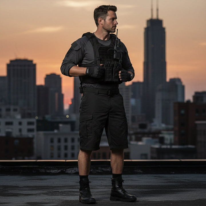 Men's Tactical Cargo Shorts, Knee-Length Multi-Pocket Utility
