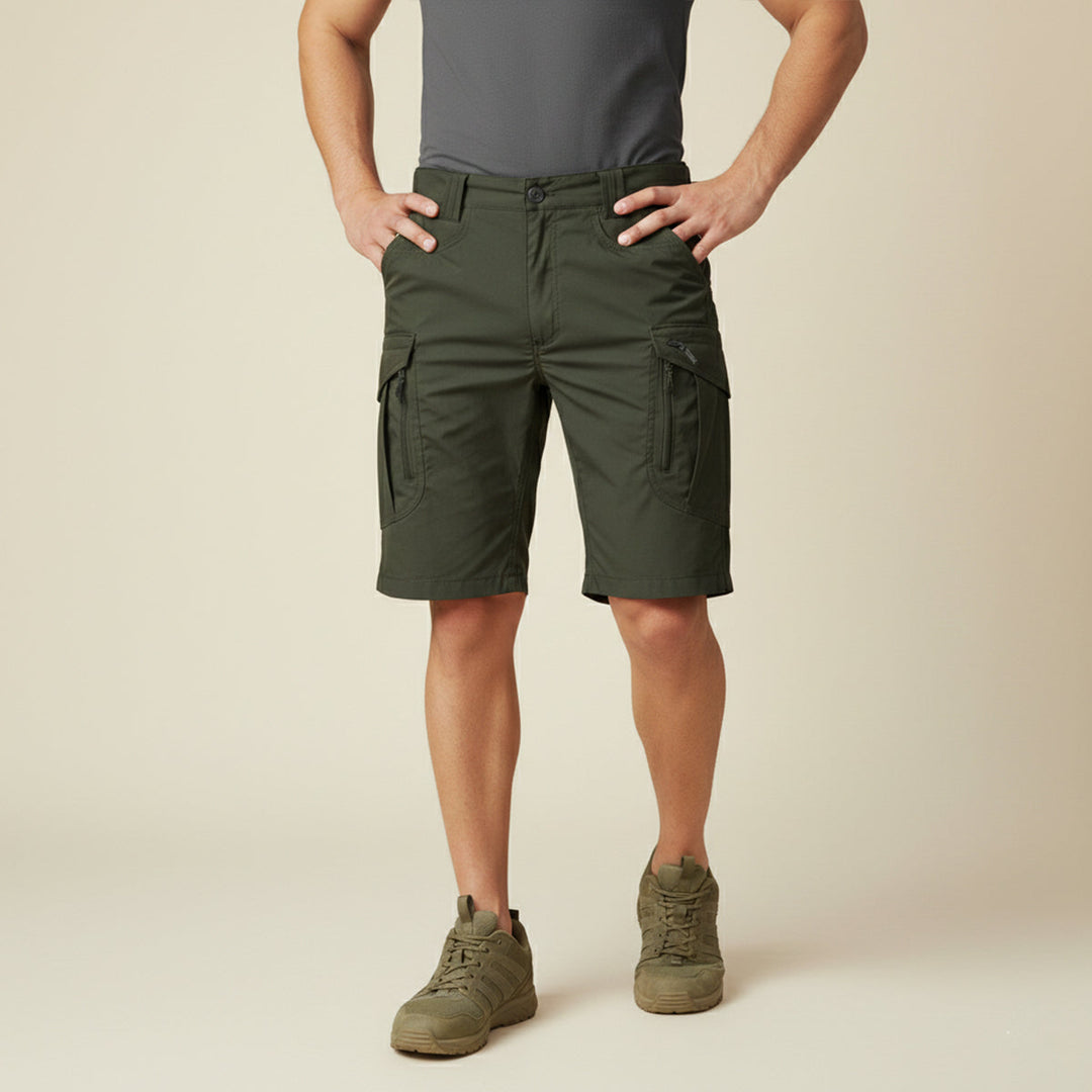 Men's Tactical Cargo Shorts, Knee-Length Multi-Pocket Utility