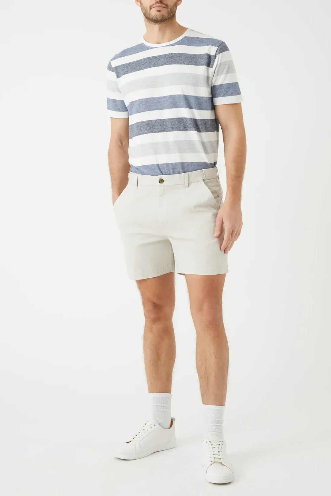 Men's Tailored Chino Shorts with Pockets, Smart Casual Summer