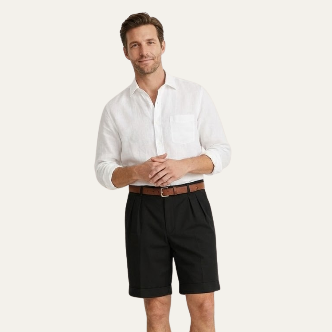 Men's Tailored Linen Shorts Smart Casual Lightweight Summer