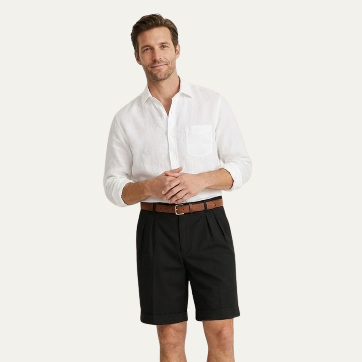 Men's Tailored Linen Shorts Smart Casual Lightweight Summer