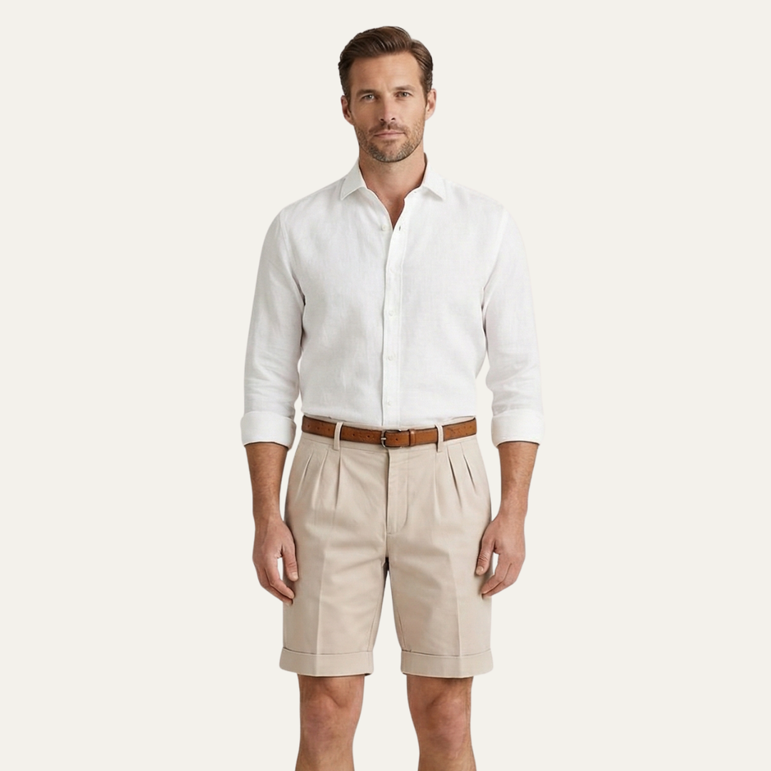 Men's Tailored Linen Shorts Smart Casual Lightweight Summer