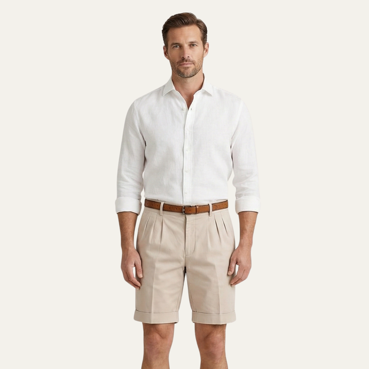 Men's Tailored Linen Shorts Smart Casual Lightweight Summer