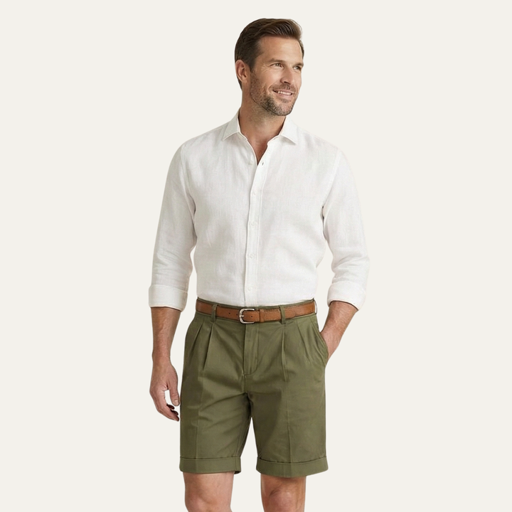 Men's Tailored Linen Shorts Smart Casual Lightweight Summer