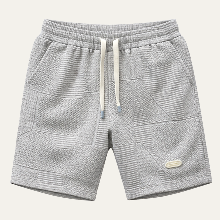 Men's Textured Drawstring Shorts, Casual Summer Shorts Pockets