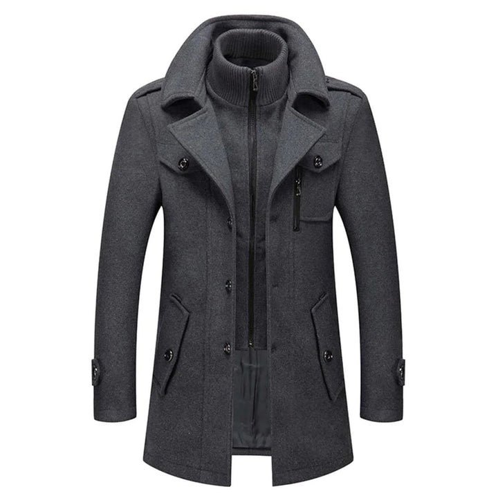 Men's Two Piece Removable Vest Lined Winter Overcoat