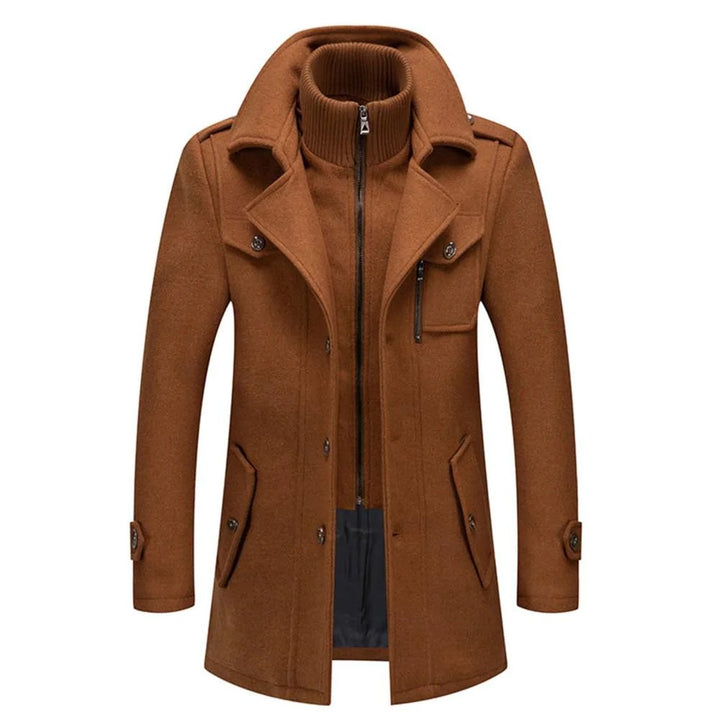 Men's Two Piece Removable Vest Lined Winter Overcoat