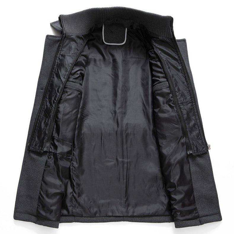 Men's Two Piece Removable Vest Lined Winter Overcoat