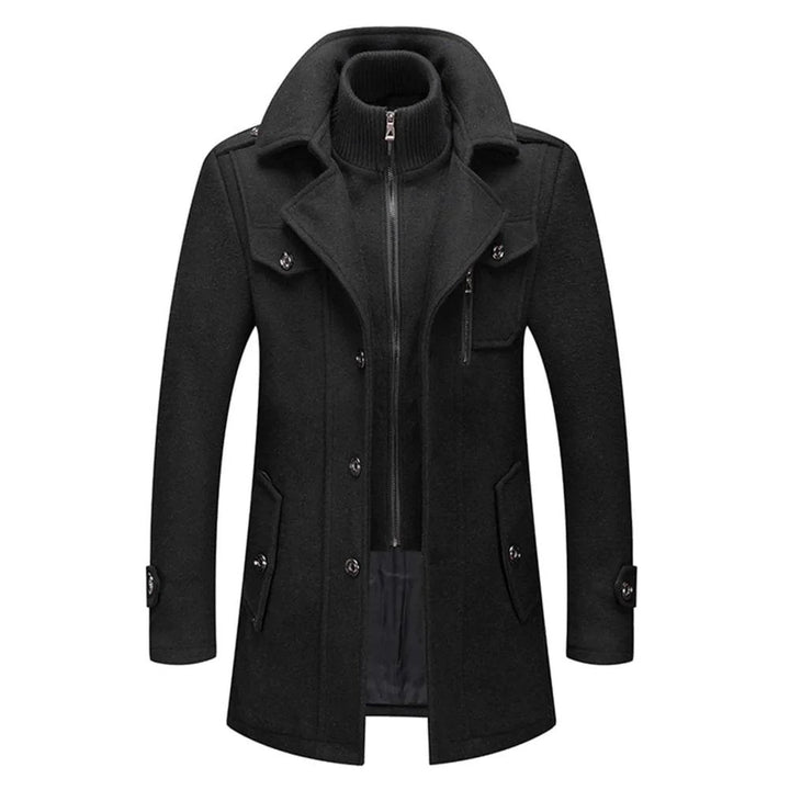 Men's Two Piece Removable Vest Lined Winter Overcoat