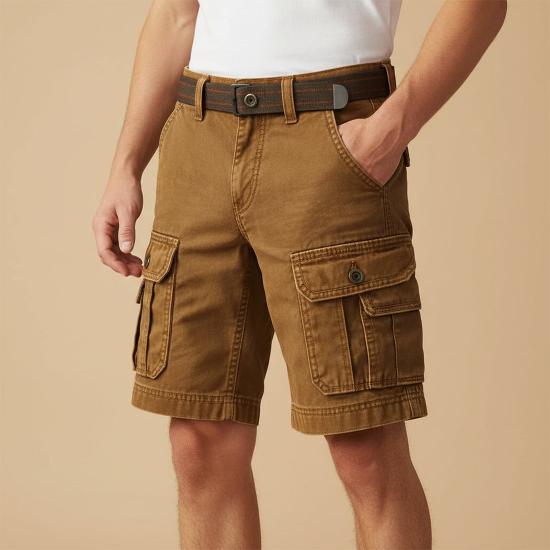 Men's Utility Cargo Shorts Workwear Multi-Pocket Knee-Length