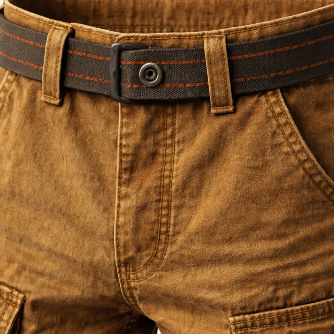 Men's Utility Cargo Shorts Workwear Multi-Pocket Knee-Length