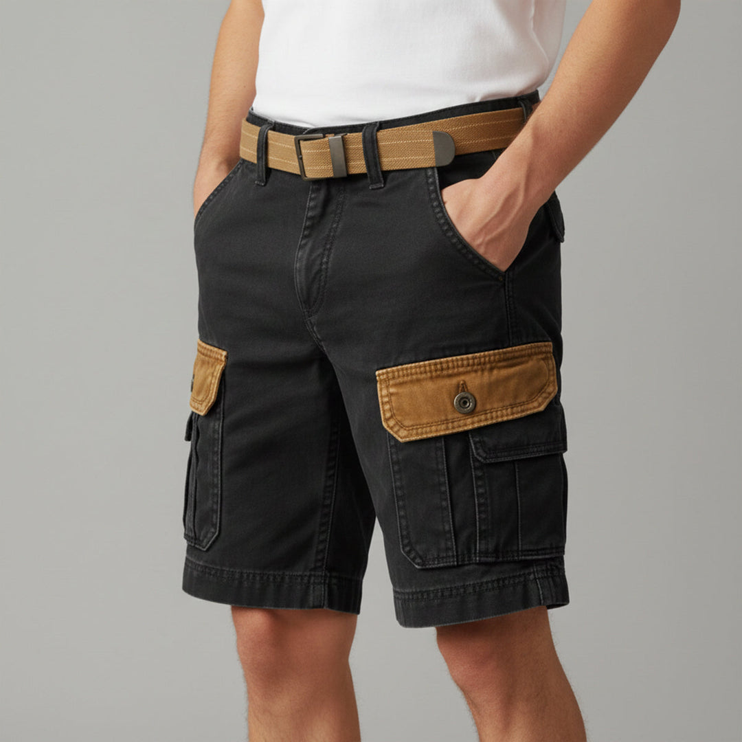 Men's Utility Cargo Shorts Workwear Multi-Pocket Knee-Length