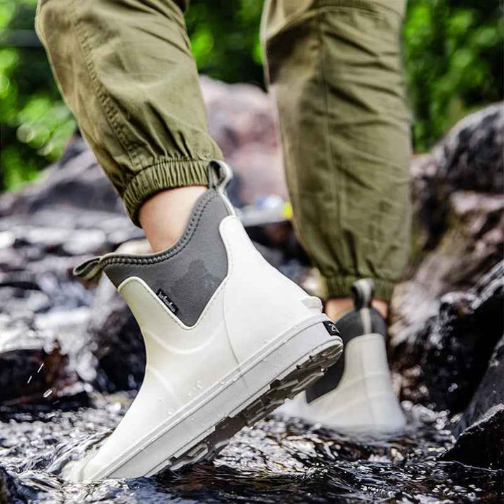 Men's Waterproof Chelsea Pull On Ankle Rain Boots