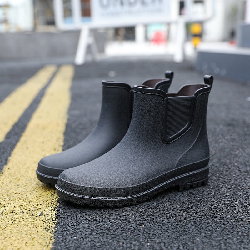Men's Waterproof Chelsea Pull On Rubber Rain Boots