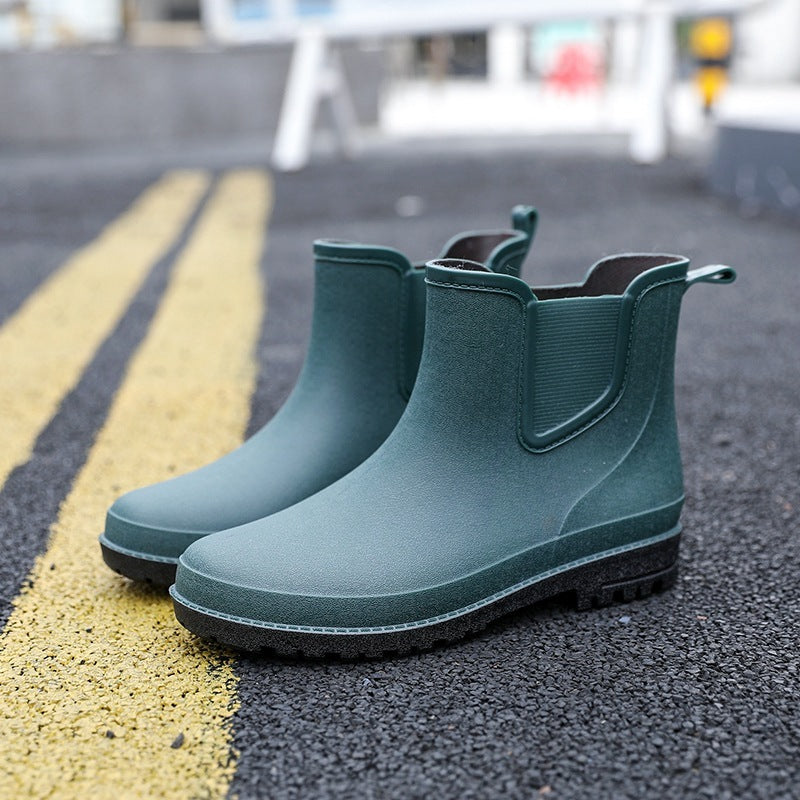 Men's Waterproof Chelsea Pull On Rubber Rain Boots