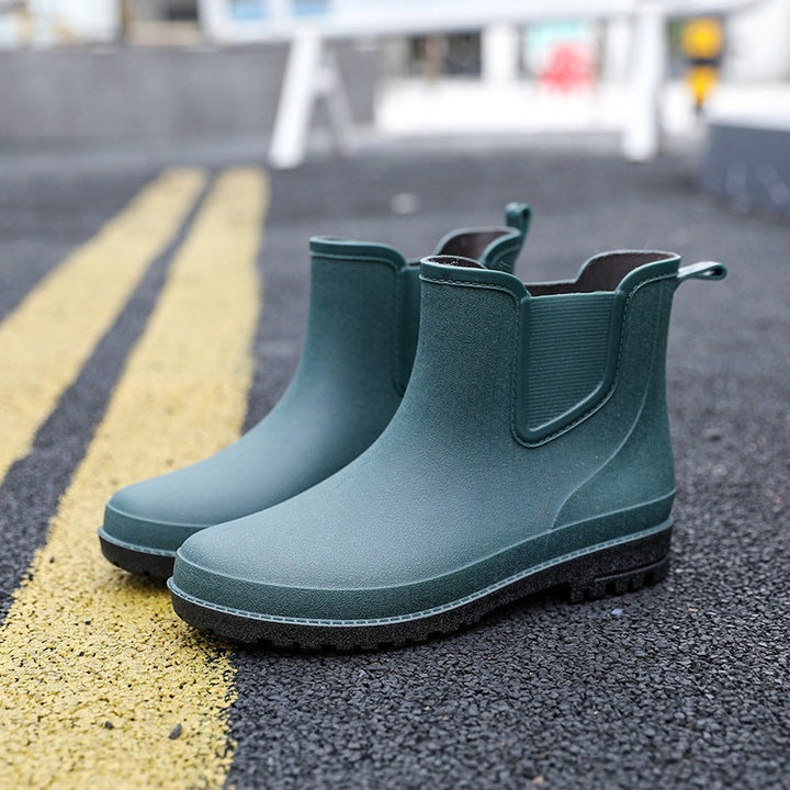 Men's Waterproof Chelsea Pull On Rubber Rain Boots