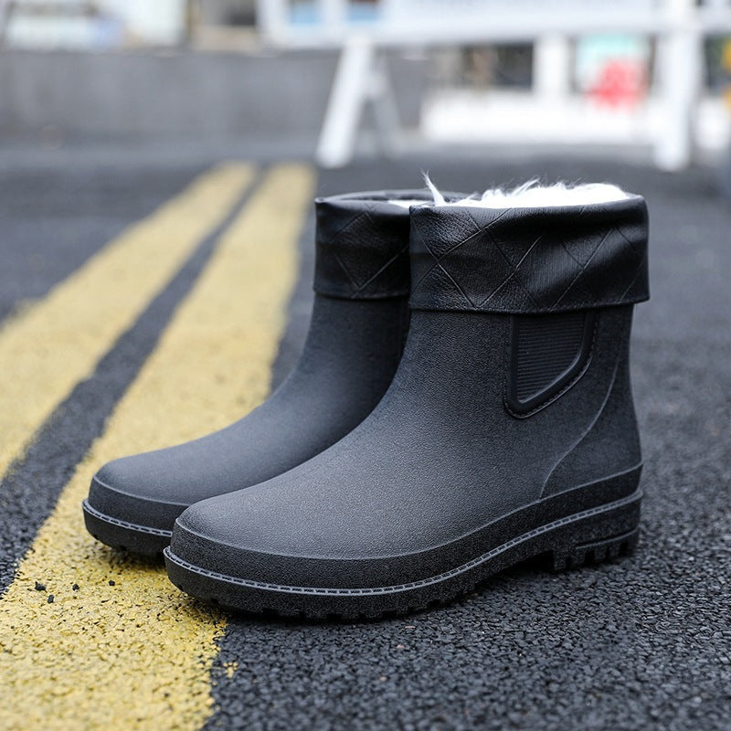Men's Waterproof Chelsea Pull On Rubber Rain Boots