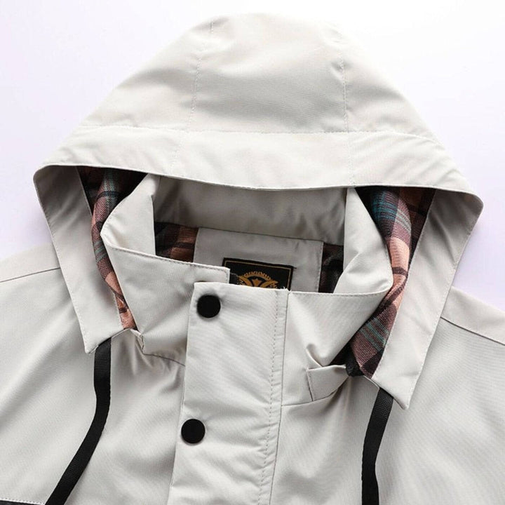 Men's Waterproof Quilted Hooded Windproof Outdoor Jacket