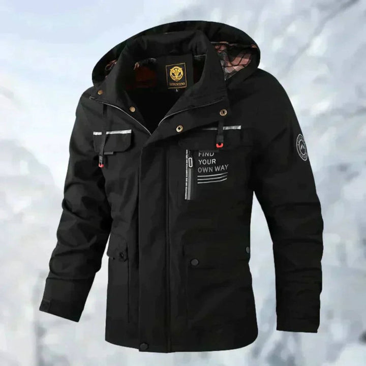 Men's Waterproof Quilted Hooded Windproof Outdoor Jacket