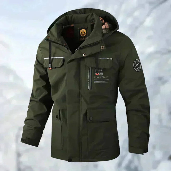 Men's Waterproof Quilted Hooded Windproof Outdoor Jacket
