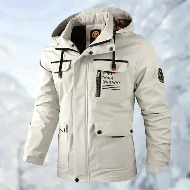 Men's Waterproof Quilted Hooded Windproof Outdoor Jacket
