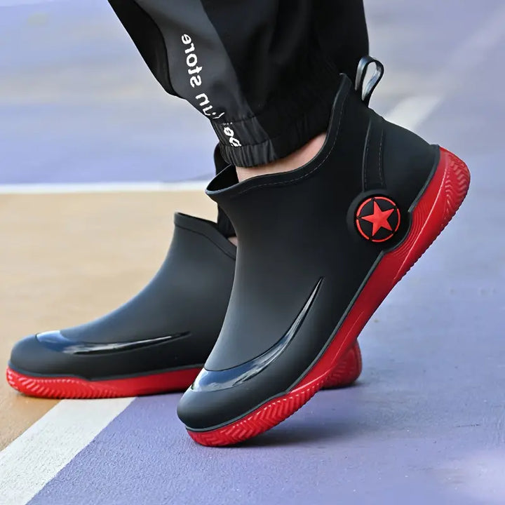 Men's Waterproof Slip On Non Slip Ankle Rain Boots