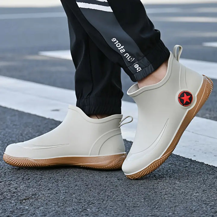 Men's Waterproof Slip On Non Slip Ankle Rain Boots