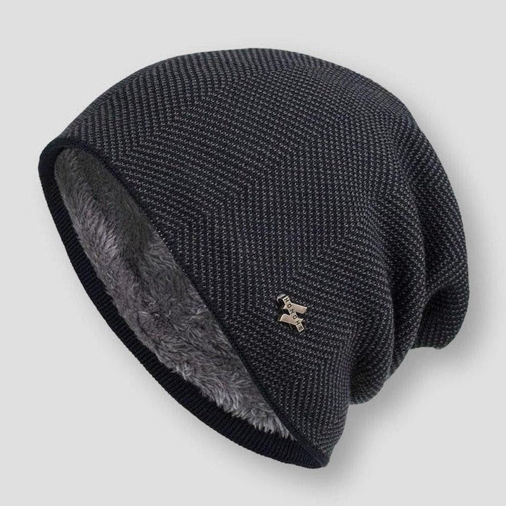 Men's Winter Knit Soft Lined Slouchy Beanie Hat