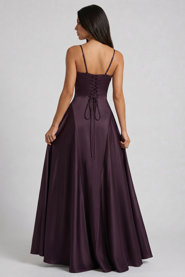 Satin Halter Cocktail Maxi Dress for Women - Summer Evening